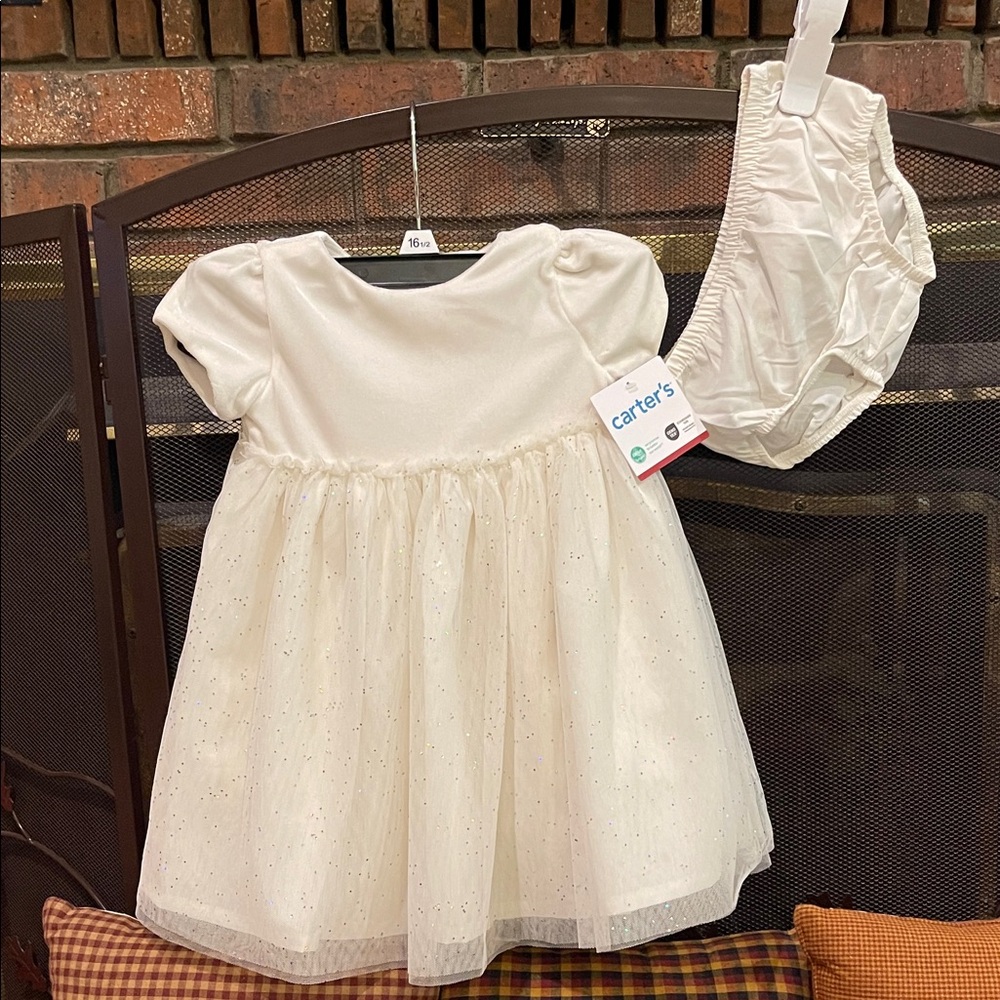 Carter's Cream Formal Kids Dress with Bloomers Easter Dress